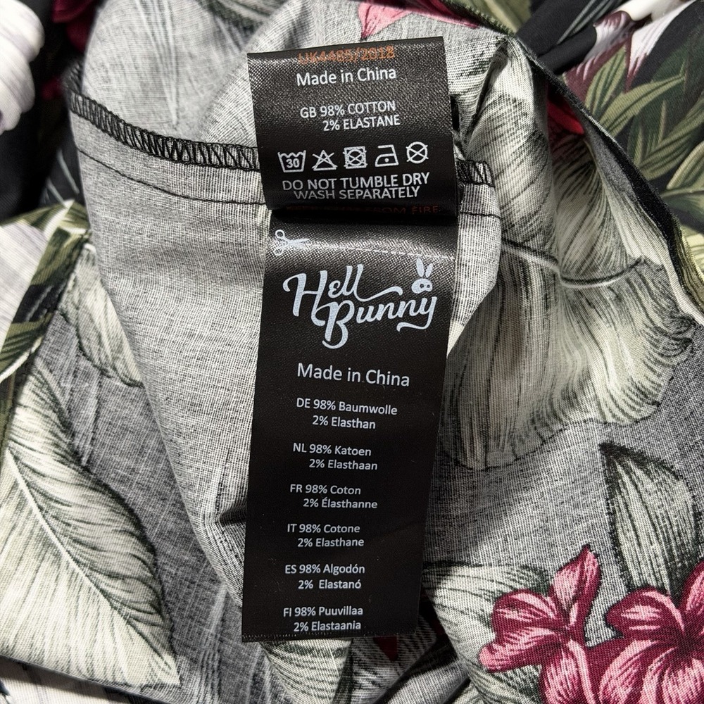 Hell Bunny Women's Size 2XL Black Tropical Floral Sasha Pinup Retro Swing Dress - Picture 10 of 10
